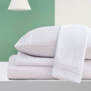Dream Sleep Rayon Made from Bamboo Bed Sheets Set-Ultra Soft Sheets-Deep Pockets 16"-Wrinkle Resistant-4 Pieces, Queen White
