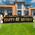 thumbnail image 2 of Birthday Decoration Banner,30th 40th 50th 60th 70th 80th Happy Birthday Party Black Background Decoration Banner Signs,Birthday Party Supplies for Outdoor Decorations Birthday Party Decorations, 2 of 11
