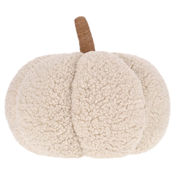 Boucle Pumpkin Decorative Pillow, Cream, 10", Fall by Way To Celebrate