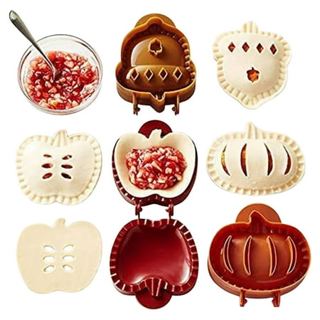 

Caitzr Hand Pie Molds Set Cookie Cutters with Apples Pumpkins Acorn Shape Halloween Dough Press Mold Tools