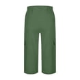 thumbnail image 5 of Only Moment Cargo Shorts for Women Elastic Waist Trousers with Pockets Summer Beach Vacation Clothes Green,XL, 5 of 7