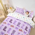 thumbnail image 3 of jejeloiu Purple Bow Pattern Twin Bedding Kids,Cute Western Cowgirls Boots Duvet Cover Set For Girls,Reversible,2 Pieces(No Comforter), 3 of 6
