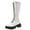 White, variant on Women's Moto Mid Calf Boots Anti Slip Soft Sole Wide Width Winter Tall Platform Boots Black 9.5