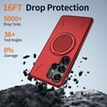 thumbnail image 5 of For Samsung Galaxy S23 FE Phone Case,With 360°Rotatable Invisible Magnetic O-Ring Kickstand,Compatible with Mag-Safe,Heavy Duty Shockproof Protection Anti-Scratch Rugged Slim Phone Case,Red, 5 of 7