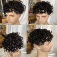 thumbnail image 4 of 15MM Curly Toupee Durable Mono Base Men's Hairpiece Human Hair Replacement System For Men, 4 of 5