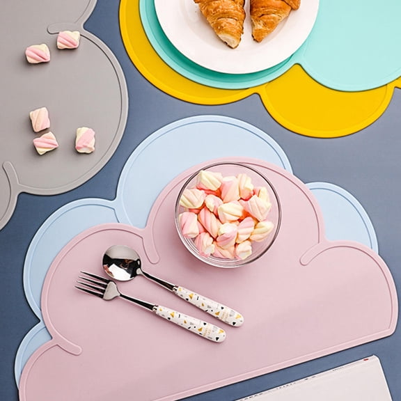 UPOUART 2Pcs Silicone Placemat Cloud Shape Table Mat Heat Resistant Reusable Home Use