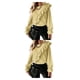thumbnail image 4 of Guardurnaity Blusa de mujer de Color sólido de estilo informal, camisa ajustada para niña, fiesta, banquete, manga larga, cuello redondo, ropa Amarillo 2piezas, 4 of 6