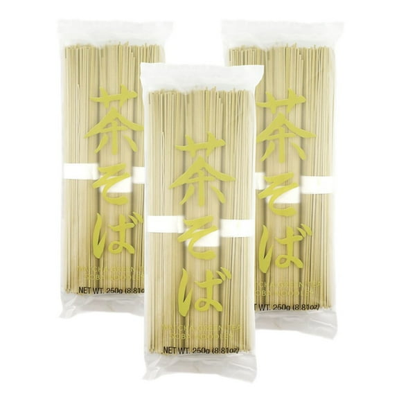 Japanese Cha Soba Matcha Green Tea Soba Noodles 250 g. / 8.81 Oz.(Pack of 3)