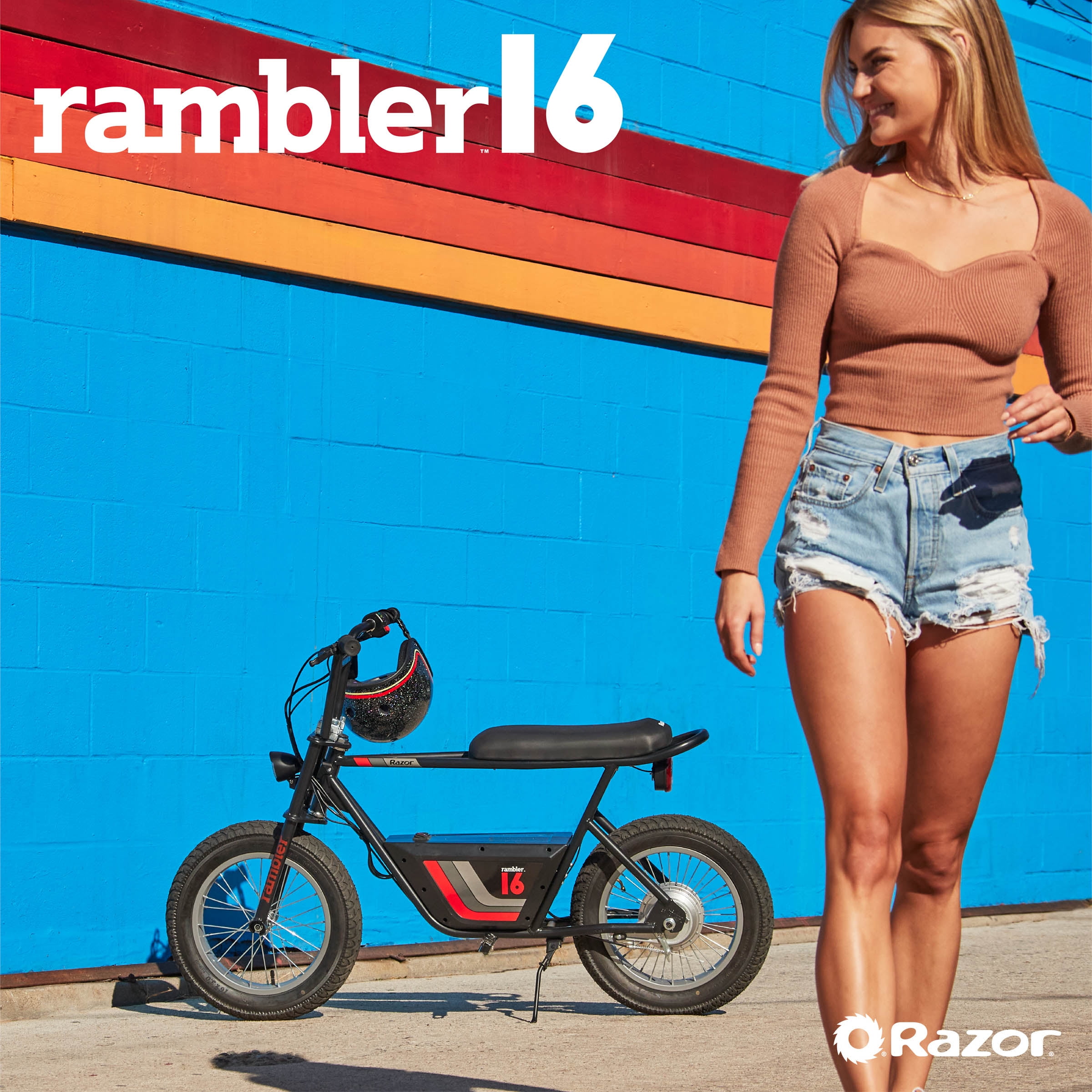 Razor Rambler 16 - Beige, 36V Seated Electric Scooter, up to 15.5 MPH, up  to 11.5 Miles Range,16Air-Filled Tires, Powerful 350W Hub-Driven Motor