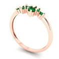 thumbnail image 2 of 0.17 ctw Wedding Band for Women - 18K Rose Gold Simulated Emerald Stackable Eternity Ring, 2 of 6