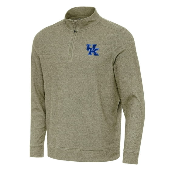 Men's Antigua Olive Kentucky Wildcats Subtle Quarter-Zip Sweatshirt
