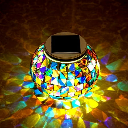 Lubelski Solar Power Led Mosaic Glass Ball Color Changing Light Garden Lawn Decor Lamp Canada Lubelski Solar Power Led Mosaic Glass, Solar Powered Mosaic Glass Garden Lights