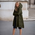 thumbnail image 2 of DHFJKG Womens Zip Up Long Hoodies Solid Color Mid-Length Hooded Jacket With Pockets Winter Leisure Coat, 2 of 6