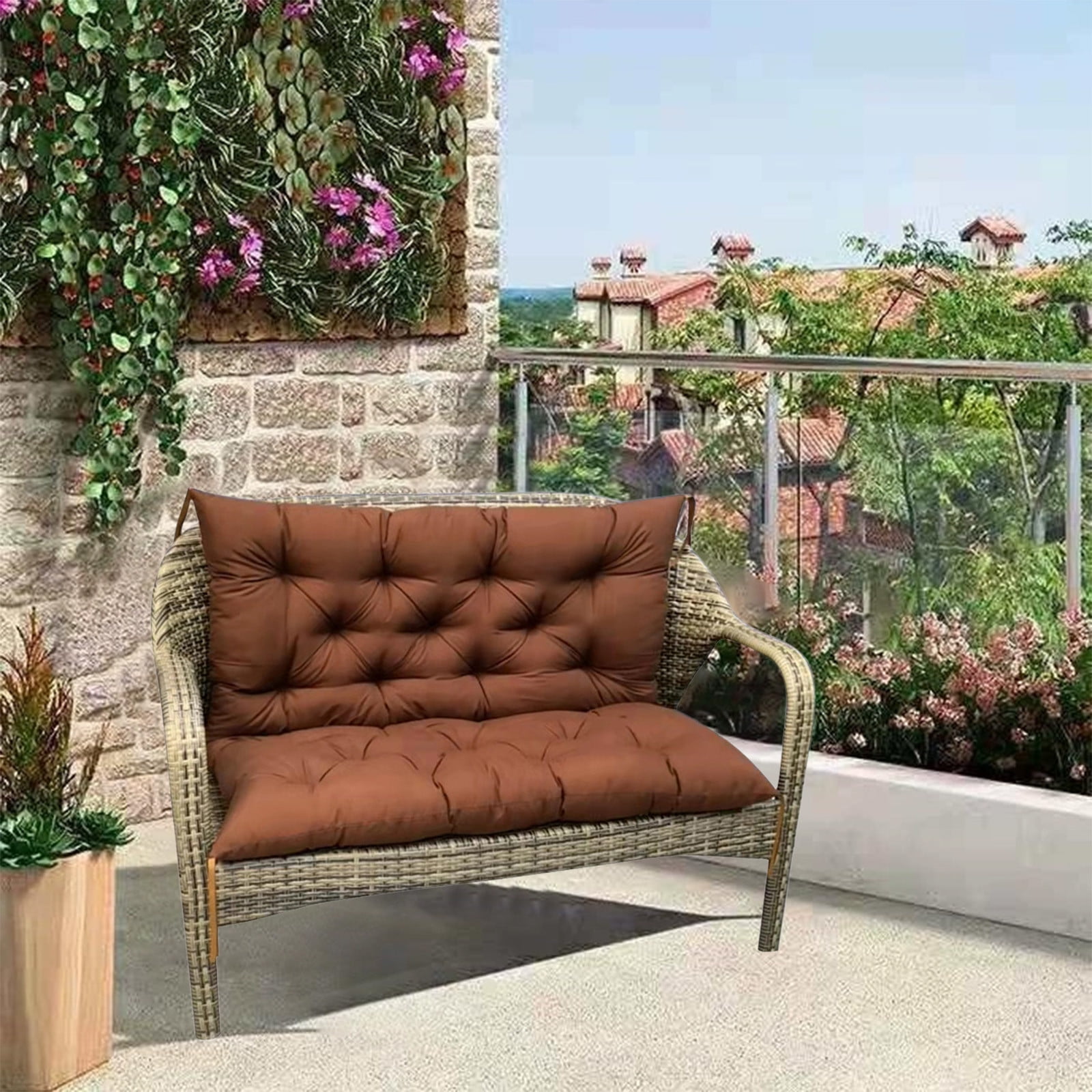 YOTQUSKI Replacement Swing Cushions for Outdoor Bench, Patio Furniture, Waterproof Patio Bench Cushion on Clearance, 40"x40"x3.2", 2-3 Seat Bench Cushion for Backyard and Garden