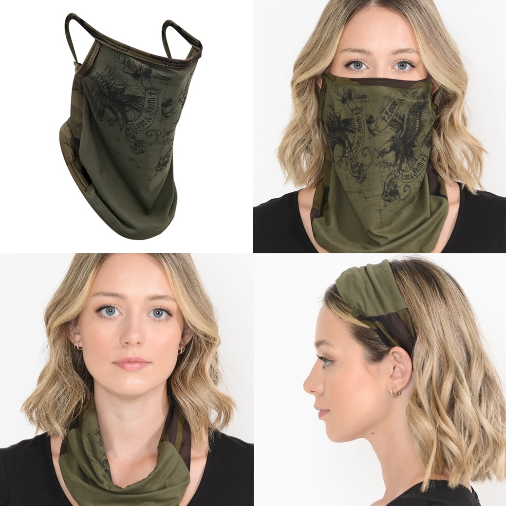 Ice Silk Sports Bandana Head Scarf Neck Tube Ear Hanging Face Cover with Filter