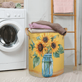 thumbnail image 2 of Qzaxky Yellow Sunflower Laundry Basket Organizer Foldable Tall Large Laundry Basket Collapsible Folding Laundry Basket Dirty Clothes Fabric, 2 of 7