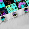 thumbnail image 4 of Homewish Fungus Botanical Mushroom Blackout Curtains Set of 2 (52x84 Each),Rustic Bohemian Style Window Curtains,Neon Blue Black Curtains and Drapes For Kids,Super Cozy Room Decor, 4 of 6