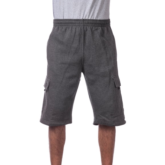 Pro Club Men's Fleece Cargo Short, Charcoal, 3X-Large