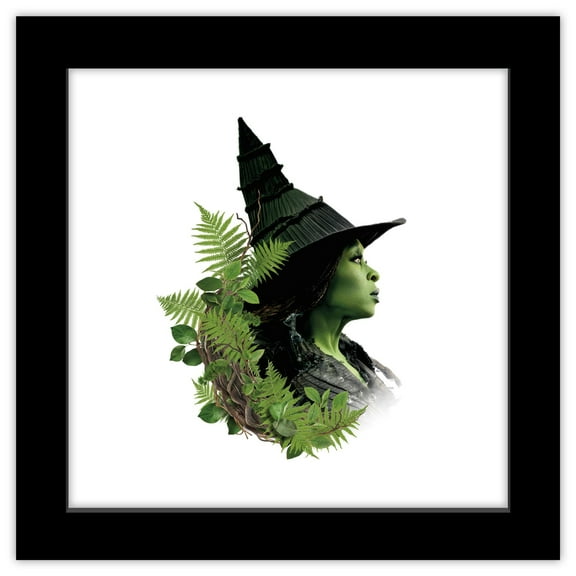 Gallery Pops Wicked: For Good (2025) - Elphaba Thropp Floral Vignette Wall Art, Black Framed Version