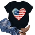 thumbnail image 4 of successthop 4th of July Clothes for Women Heart Flags Summer Shirt Festival T Shirts Crewneck Short Sleeve Tops Black XL, 4 of 4