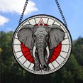 thumbnail image 2 of Men Christmas Gift - Elephant Stained Glass Hanging Ornament - Candy Cane Stripe Christmas Tree Decor, Holiday Gift for Mom, Dad, Friends, Family, 2 of 3