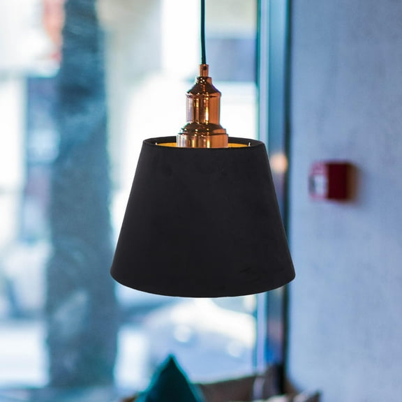 UPOUART 1Pcs Light Shades for Lamp Metal and Velvet Fabric Dustproof Soft Light Round Top Square Bottom 11.8x7.9x7.1in