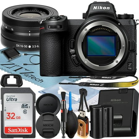 Nikon Z6 II Mirrorless Camera with NIKKOR Z DX 16-50mm VR Zoom Lens + SanDisk 32GB Memory Card + ZeeTech Accessory Bundle