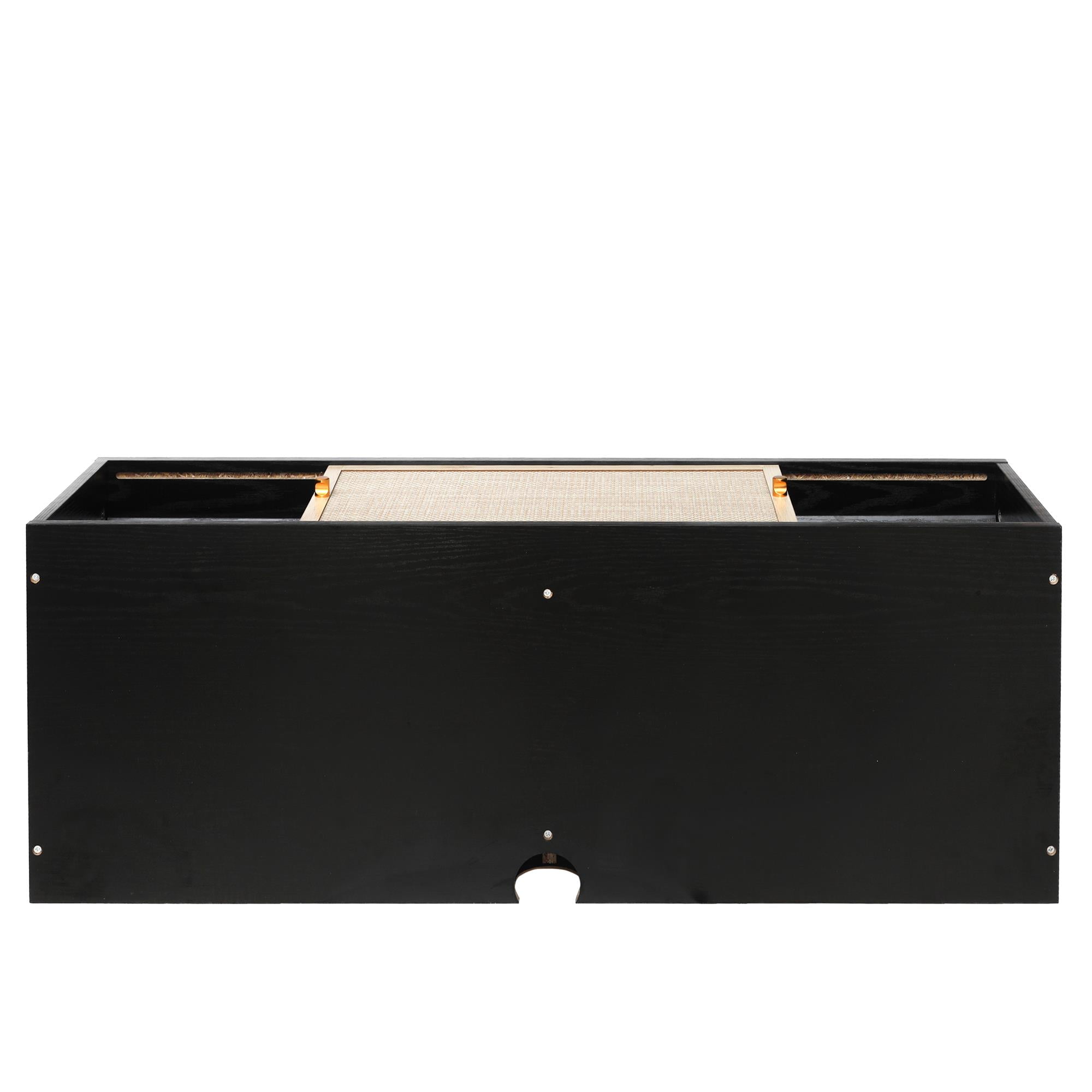 Space Wall Decorative Cabinet, Rattan TV Stand, Hanging Cabinet for Living Room, Study, Bedroom, Black Space Wall Decorative Cabinet, Rattan TV Stand, Hanging Cabinet for Living Room, Study, Bedroom, Black