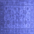 thumbnail image 1 of Ahgly Company Machine Washable Indoor Square Oriental Blue Industrial Area Rugs, 3' Square, 1 of 4