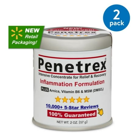 (2 Pack) Penetrex Pain Relief Cream [2 Oz] :: Patented Breakthrough for Arthritis, Back Pain, Tennis Elbow, Fibromyalgia, Sciatica, Plantar Fasciitis, Carpal Tunnel, Sore Muscles, Joints & Chronic (Best Pain Reliever For Inflammation)