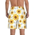 thumbnail image 3 of Kdxio Sunflowers Pattern Mens Casual Shorts - Drawstring Summer Beach Sports Shorts for Men, 3 of 9
