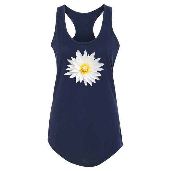 White Lotus Flower. Tank Women -Image by Shutterstock, Female Large