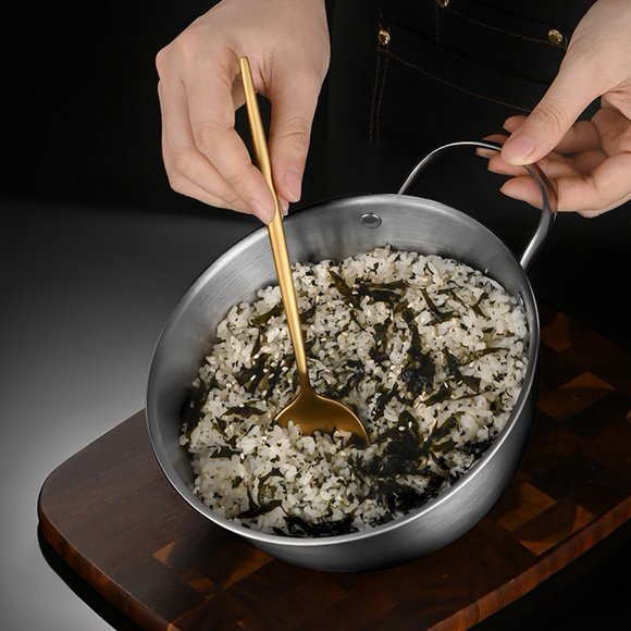 Tazón mezclador de acero inoxidable con mango organizador de almacenamiento de alimentos para hornear ensalada