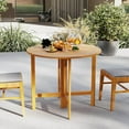 thumbnail image 2 of Costway 36" Outdoor Folding Round Dining Table with Slatted Tabletop for Backyard, 2 of 10