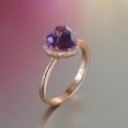 thumbnail image 4 of Natural 925 Sterling Silver Heart Cut Amethyst Twist Wedding Ring February Birthstone Ring, 4 of 4
