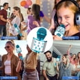 thumbnail image 7 of BONAOK 2 Pack Karaoke Microphone for Kids, Wireless Bluetooth Karaoke Microphone for Singing, Portable Handheld Mic Speaker Machine, Gifts Toys for Girls Boys(Blue & Pink), 7 of 7
