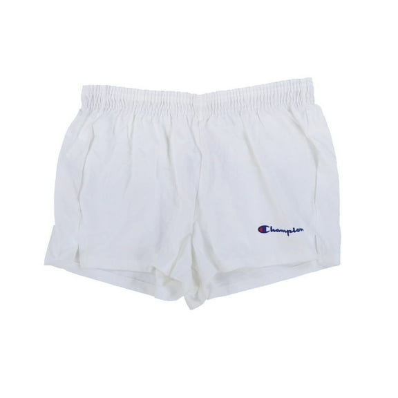 Champion Womens Athletic Shorts Elastic Waist Logo Breathable Cotton White M New