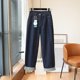 thumbnail image 3 of Pantalones vaqueros de pierna ancha para mujer, holgados de Vaqueros cintura alta, ropa de calle informal y2k, color azul, 3 of 5