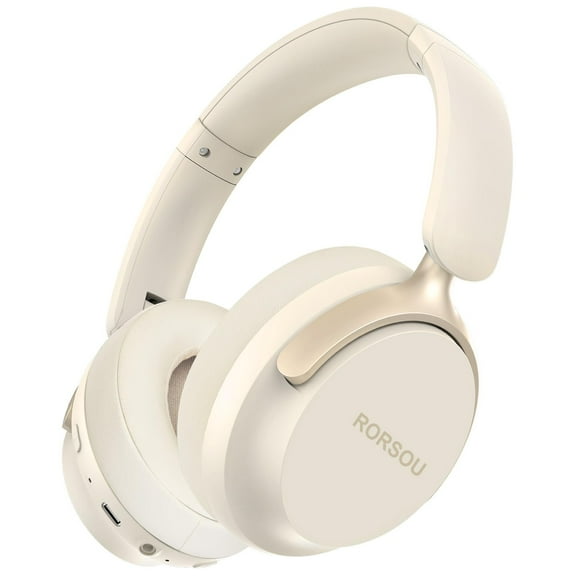 Auriculares Bluetooth RORSOU B8 Over Ear 50H Playtime Beige