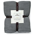 thumbnail image 4 of Organic Cotton Waffle Weave Bath Towels - Quick Dry, Absorbent, Lint Free - 2 Pack, Space Gray, 4 of 5