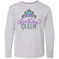 thumbnail image 3 of Inktastic Birthday Queen with Pink and Purple Tiara Long Sleeve Youth T-Shirt, 3 of 5