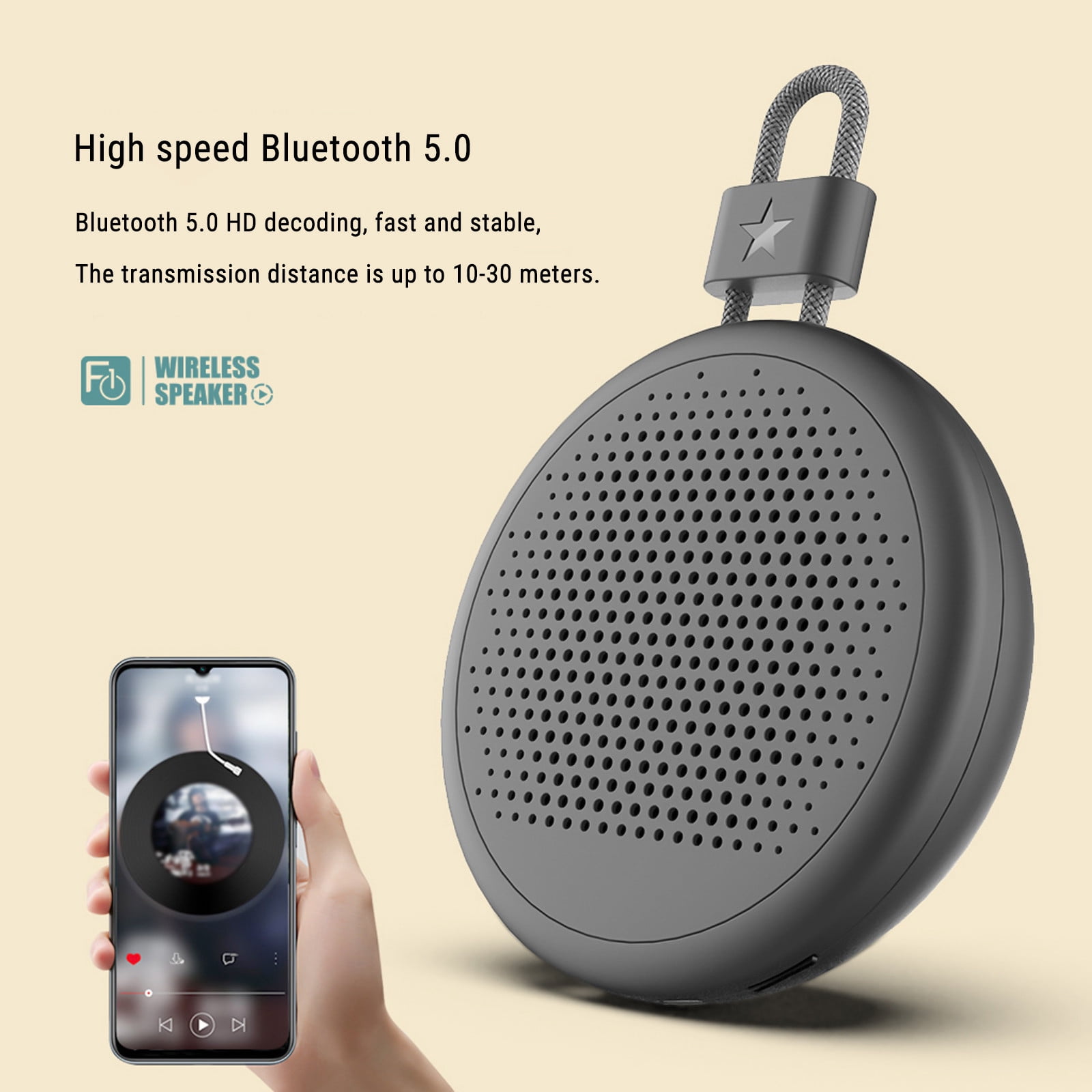 ZYXWVU Bluetooth Speaker Rechargeable Portable Wireless Stereo Speaker for Outdoor Home Computer Phone Loud Sound Compact Music Speaker