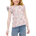 thumbnail image 3 of MKOSPLRT Big Girls' Easter Floral Flutter Sleeve Tee Breathable Summer Blouse for Tweens 3 Years, 3 of 7