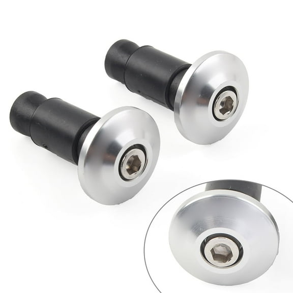 NS Motorcycle 7/8" 22mm Bar Ends Hand Grips Handlebar Cap Plug Slider CNC Aluminum Silver for Yamaha for Harley for HONDA Touring Dirt Bike Choppers Custom, 2 Pcs