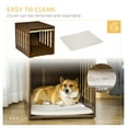 thumbnail image 4 of PawHut Furniture Style Dog Crate End Table with Removable Door Panel, Dog Crate Bed with Foam Cushion, Safety Lock, Indoor Use, for Small & Medium Dogs, Brown, 4 of 9