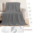 thumbnail image 5 of Vintage Dark Gray Blanket Soft Cozy Warm Throw Blanket for Couch, Plush Fuzzy Flannel Fleece Blankets for Sofa, Farmhouse Retro Solid Color Linen Texture Bed Blankets Gifts for Men, 40"x50", 5 of 9