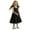 Black, variant on QHFBli Girls Dress Flutter Sleeve A-Line Button Down Sundress Casual Midi Dresses Blue 4-5Years