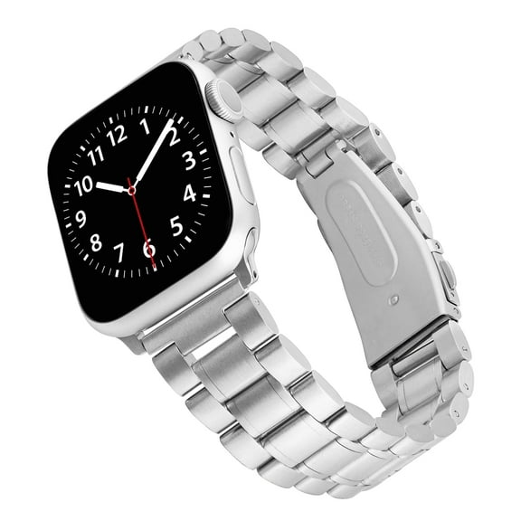WITHit Silver Stainless Steel Link Band for 42mm (Series 10 & 11) & 38/40/41mm Apple Watch®