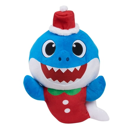 Baby Shark Holiday Large Plush Daddy Shark Stuffed Animal, Kids Toys for Ages 3 Up, Gifts and Presents