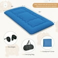 thumbnail image 2 of Infans Twin Futon Mattress Japanese Floor Sleeping Pad Washable Cover Carry Bag Blue, 2 of 7